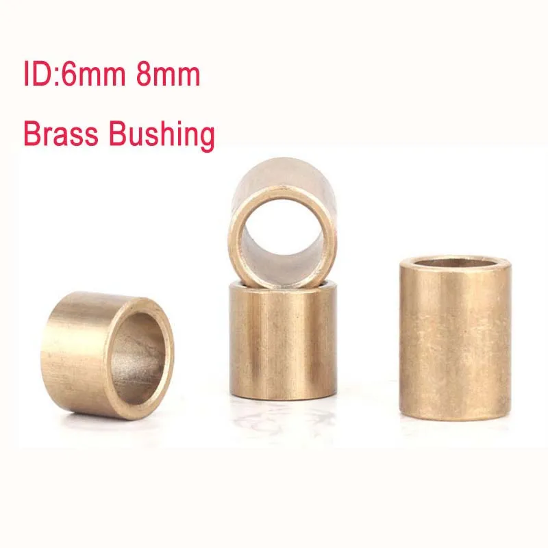 

2-10Pcs Brass Bushing Guide Sleeve Precision Copper Base Bearing Shafts Inner Diameter 6mm 8mm