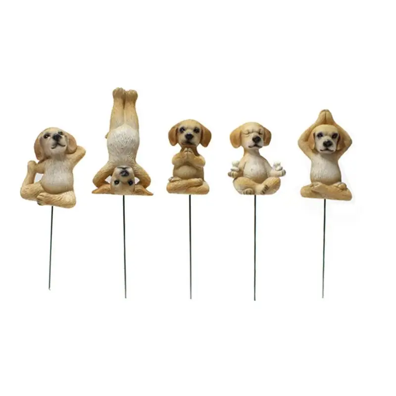 

Garden Decoration Dog Statue Outdoor Dog Yoga Pose Figure Set Of 5 Resin Animal Figurines For Home Garden Flowerbed Courtyard