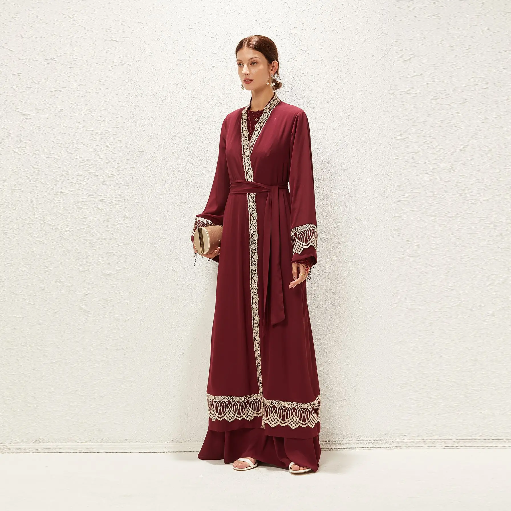Robe Femme Musulmane 2022 New Impenetrable Chiffon Solid Color Muslim Middle East Dubai Women's Coat Cardigan Abayas For Women