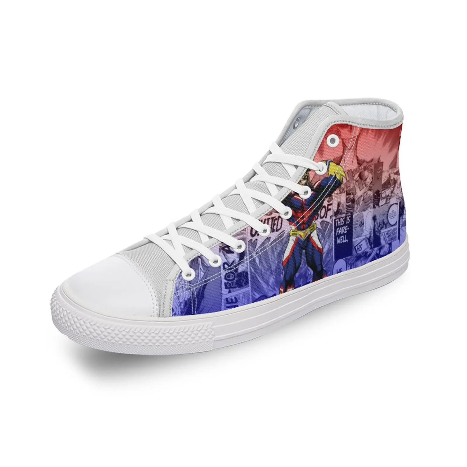 

All Might Anime High-top Canvas Shoes Diy Luxury Men's and Women's Casual Shoes Fashion Ladies Flat Sneakers Zapatillas Hombre