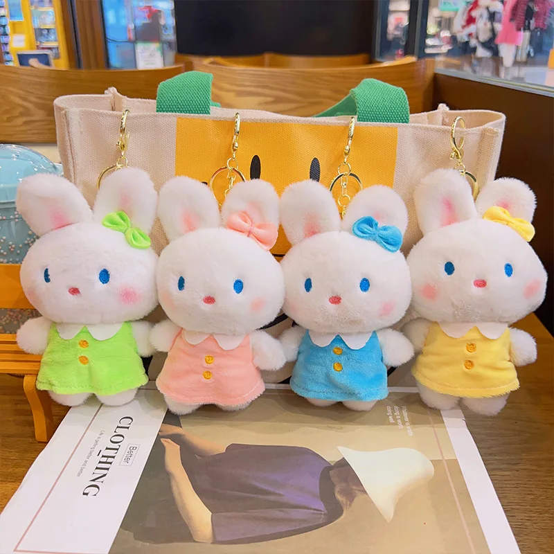 

Мягкая милая плюшевая кукла-кролик 15 см, брелок для ключей в виде кролика, подарок на день рождения и Рождество для девочки