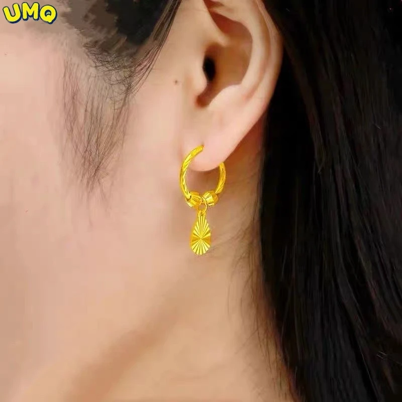 

Золотые серьги, серьги в форме капли воды, женские серьги из искусственного золота 9999, серьги для матери, подарки, ювелирные изделия из песка...