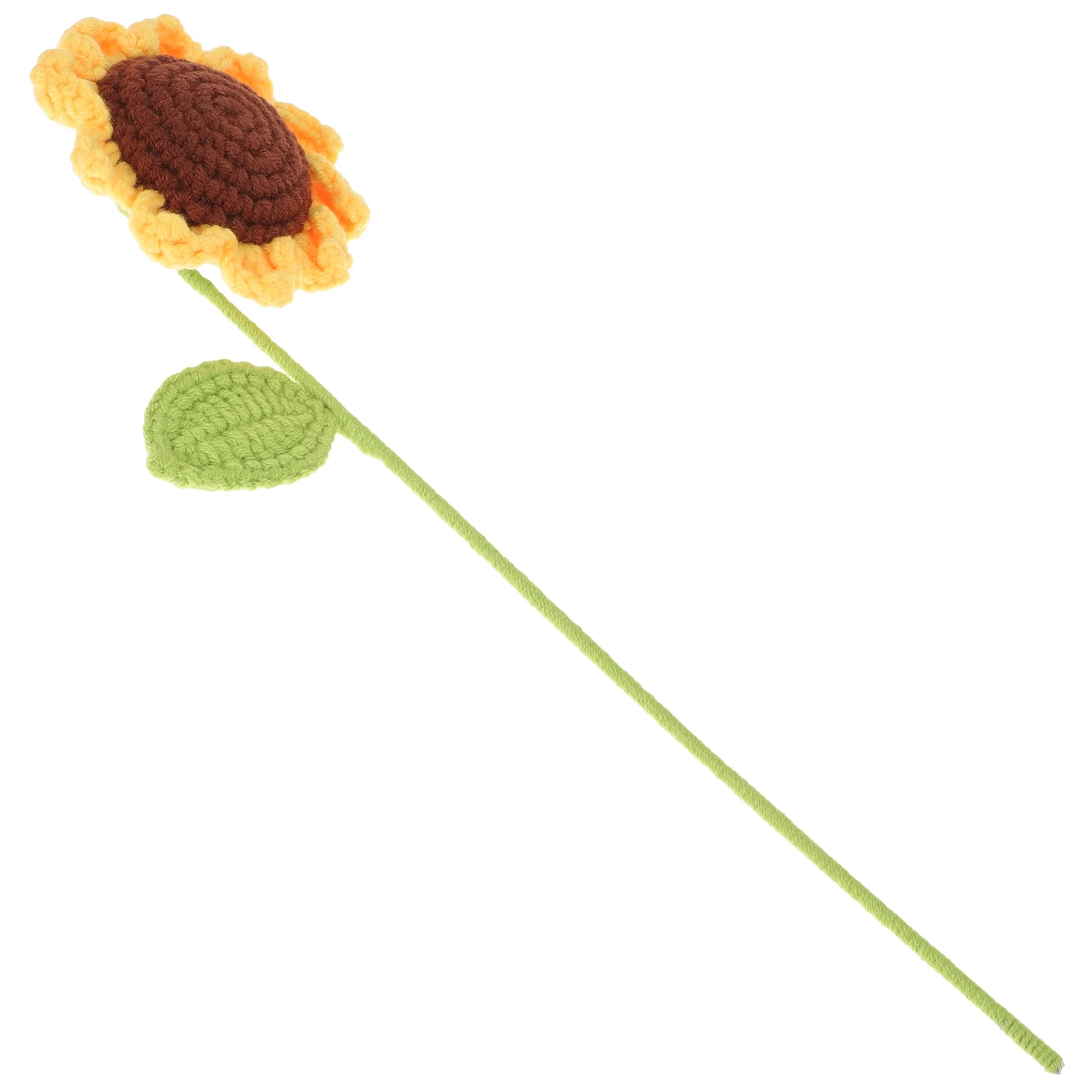

Flower Sunflower Flowers Fake Artificial Decor Bouquet Knitted Crochet Stem Lavender Faux Pick Daisy Decoration Bundle