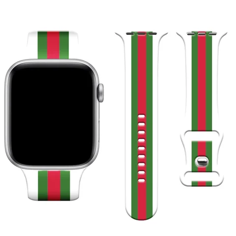 Ремешок Силиконовый Полосатый для Apple watch ultra band, силиконовый браслет для iWatch Series 9 8 7 SE 6 5 3 2, 44 мм 45 мм 49 мм 40 мм 41 мм 42 мм 38 мм
