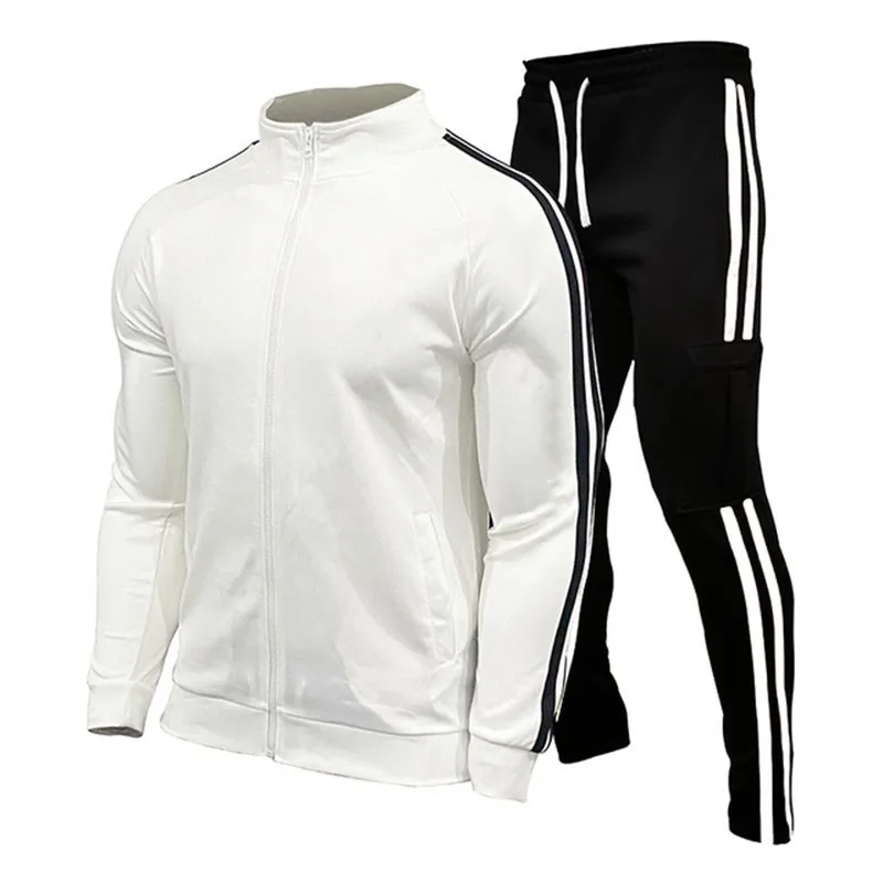

Fashion Men Brand Tracksuit Set Stripe Zipper Cardigan 2023 Spring Sporting Jacke Casual Men's Sports Suit Men's Sportswear