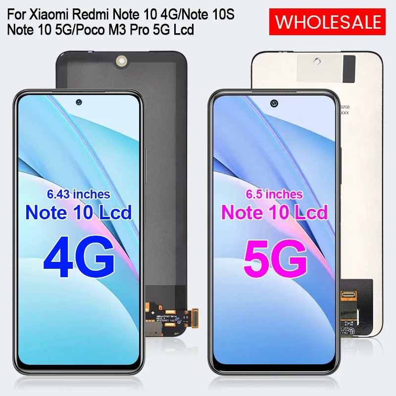 

Brand New 4G For Xiaomi Redmi Note 10S Lcd With Touch Screen Digitizer Note 10 5G Lcd POCO M3 Pro Display M2103K19G Assembly