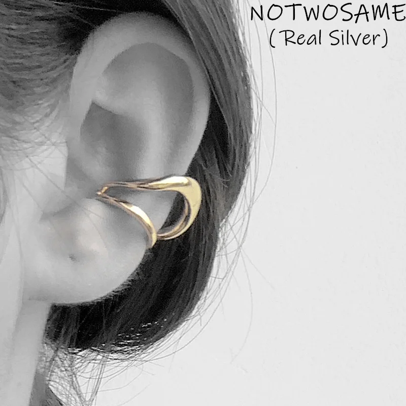 

NOTWOSAME 1Piece Geometric Ear Clips for Girls Students Forever Young Unpierced Ears Decorations 925 Silver Jewelry Women Clips
