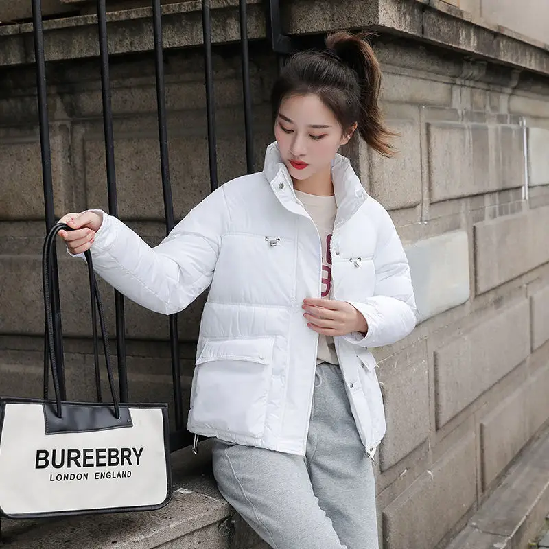 Down Cotton Jacket Autumn and Winter 2022 New Style Stand Collar Fashion Loose Warm Small Cotton Jacket Women's Coat