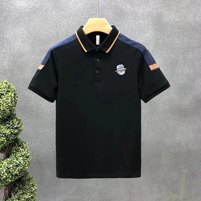 Men's luxury golf jersey, short sleeved clothing, horse, summer, 2023