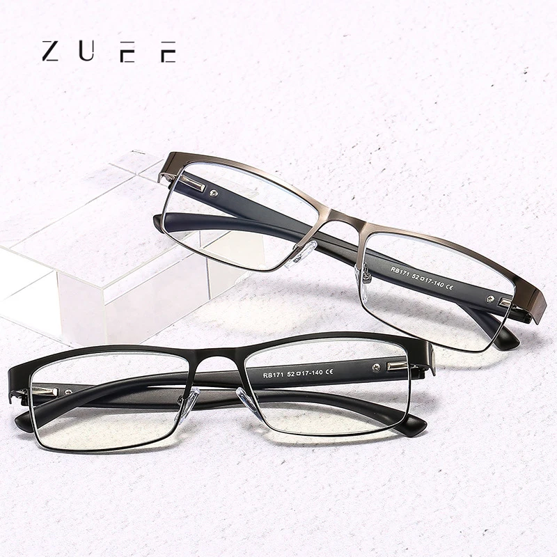 

ZUEE Metal Frame Men Reading Glasses Vintage Business Hyperopia Eyewear Male Reading Prescription EyeGlasses +1.5 2.0 3.5 4.0