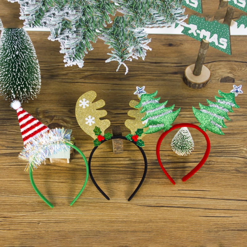 

Reindeer Antler Hair Hoops Christmas Kids Headband Headwears For Children Christmas Costume Party New Year Gifts