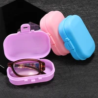 folding glasses case simple fashion portable glasses transparent protective case leather glasses case
