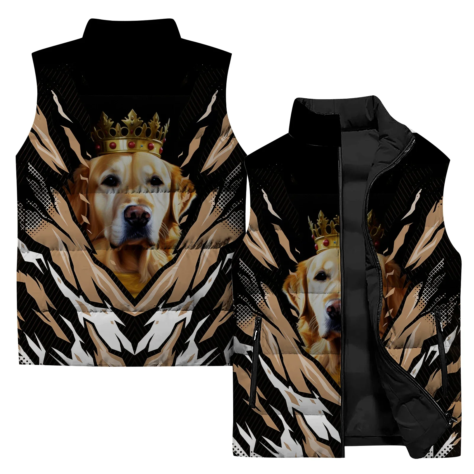 Мужской зимний жилет без рукавов куртка с принтом котенка и кролика мужские