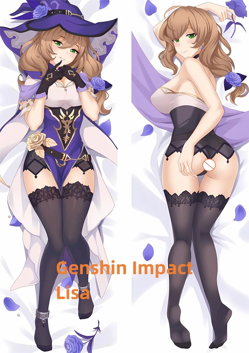 

Dakimakura Anime Pillow Case Genshin Impact Lisa Double-sided Print Of Life-size Body Pillowcase Gifts Can be Customized
