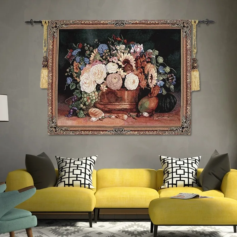 Бельгийский гобелен для гостиной настенное одеяло ткань мягкое украшение цветы