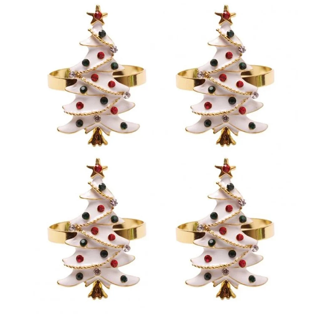 

Napkin Rings Christmasring Decor Tree Table Clasps Snow Seasonal Winter Buckle Holders Holidayholder Serviette Wedding Diy Party