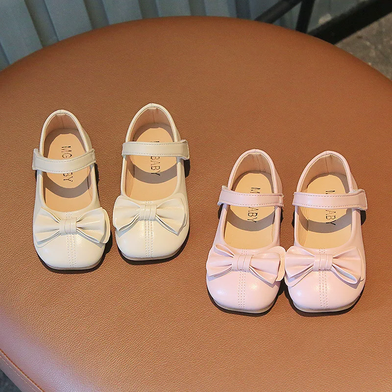 Туфли принцессы из ПУ кожи для девочек мягкая подошва школьные лоферы