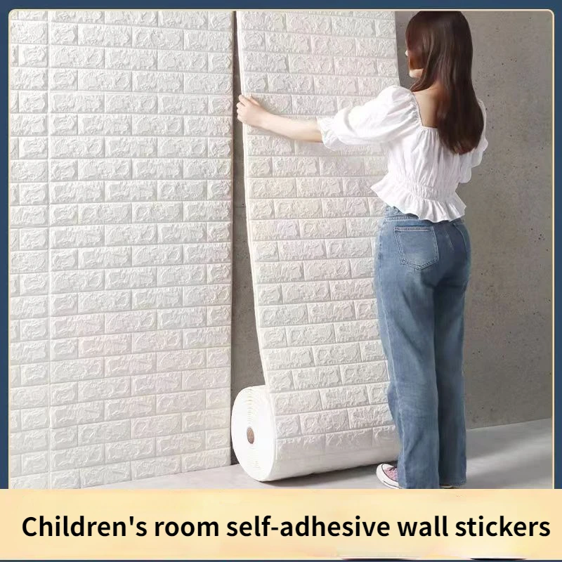 

2mWidth 3D Brick Wall Sticker DIY Decoration Self Adhesive Waterproof Wallpaper Kids Room Bedroom Kitchen Home Wall Decor
