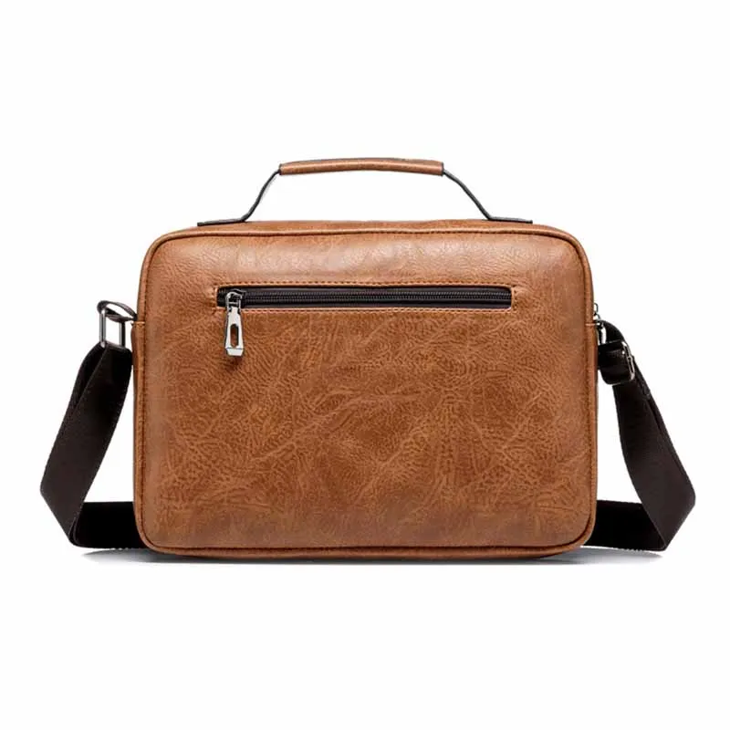 Retro Vintage Men Messenger Bag New Tote Bag PU Leather Satchel Shoulder Bag Male Crossbody Bags Designer Large Capacity Handbag