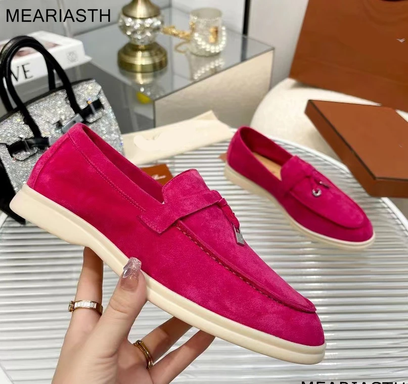 

Туфли meariasth мужские и женские замшевые, лоферы, без застежки, плоская подошва, Мокасины, большие размеры 36-46