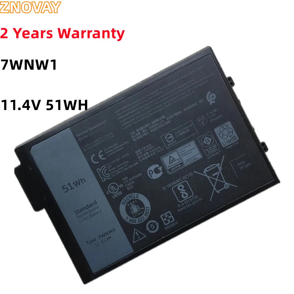 ZNOVAY 7WNW1 DMF8C 11 4 V 51WH Аккумулятор для ноутбука Dell Latitude 7424 5420 5424 прочный P85G001 P86G001 GK3D3