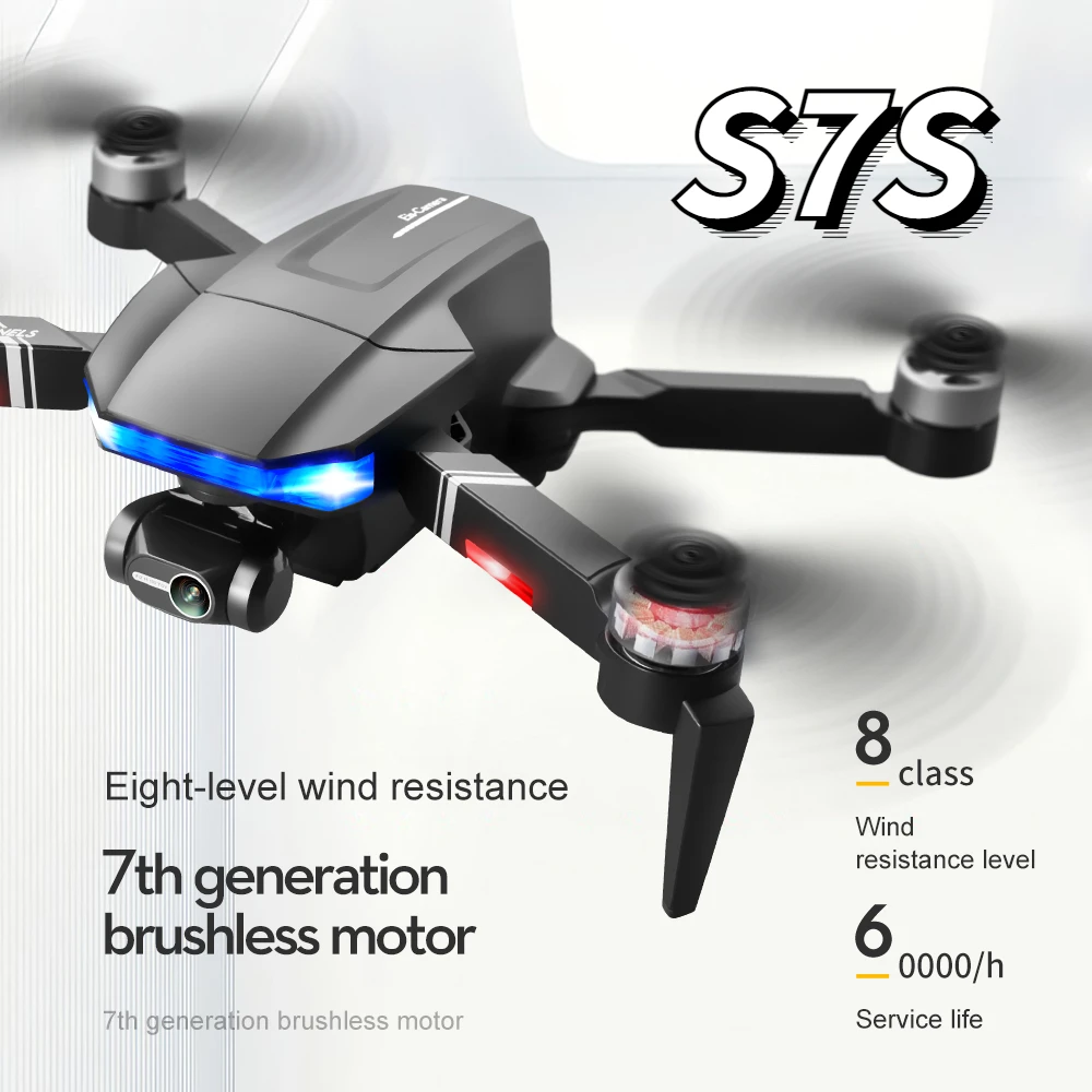 

S7S Brushless Motor MINI Drone 4K 1080P GPS HD Dual Camera 3-Axis 5G WIFI FPV Gesture Photo RC Quadcopter Toy Plane Helicopters