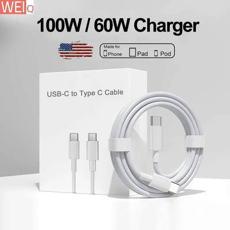 

Original PD 100W 60W Type-C to Type C Super Fast Charging Cable For Huawei Samsung Xiaomi Redmi USB C Charger Phone Accessories