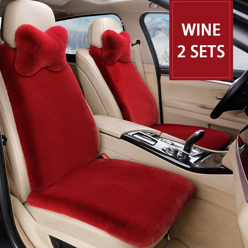 

Зимний плюшевый чехол для сиденья creatrad, подушка из искусственного кроличьего меха, теплый пушистый протектор сиденья, аксессуары для автомобильного интерьера