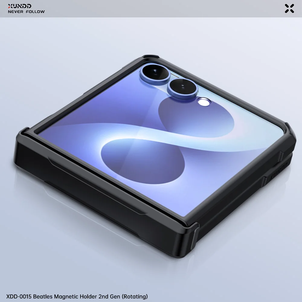 Чехол Xundd для Samsung Galaxy Z Flip 8, защита шарнира, антижелтый, противоударный, с магнитной подставкой, тонкий, прозрачный, защитный (art.: 3920dbf6832f9) - 3920dbf6832f9