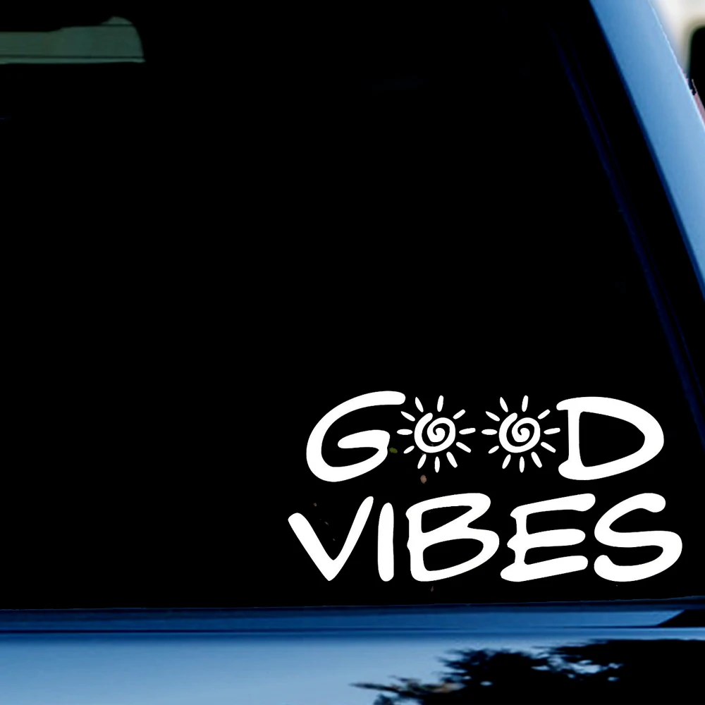 

8-дюймовая наклейка Good Vibes для автомобиля, грузовика, окна, бампера белого цвета