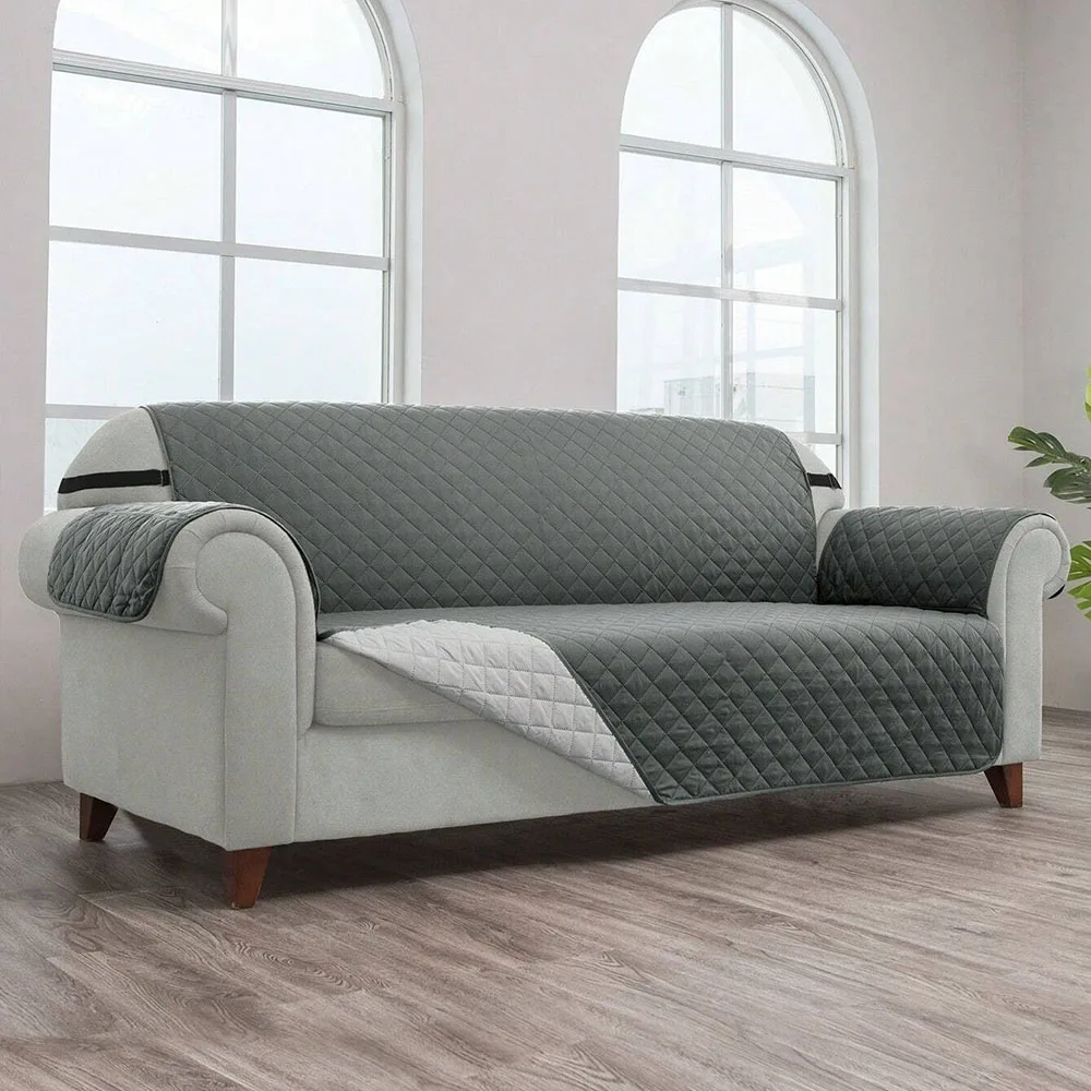 Двусторонние Стеганые Чехлы Для Диванов 3-местных Приятные Домашних Животных