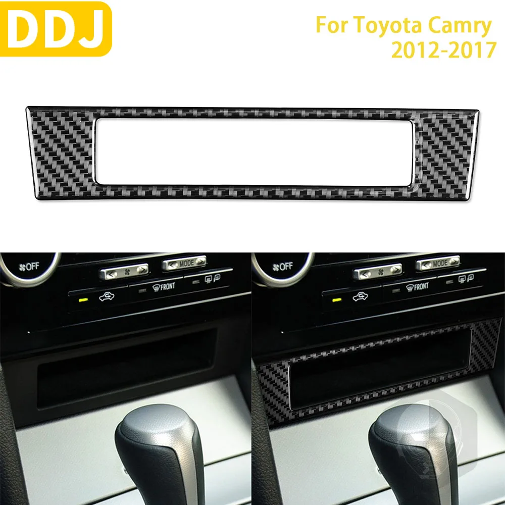 

For Toyota Camry 2012-2017 Asian Edition Car Accessories Carbon Fiber Interior Central Control Storage Box Cover Stickers