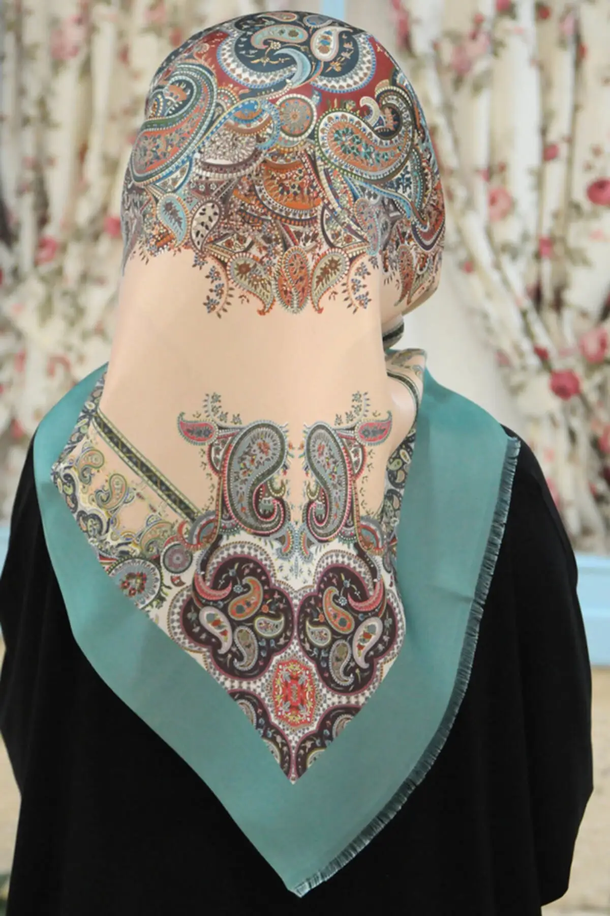 

Digital Blue Taffeta Women's Printed Scarf Women 2021 Fashion Hijab