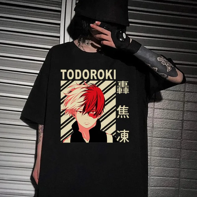 Футболки унисекс с надписью шото Тодороки женские и мужские футболки рисунком