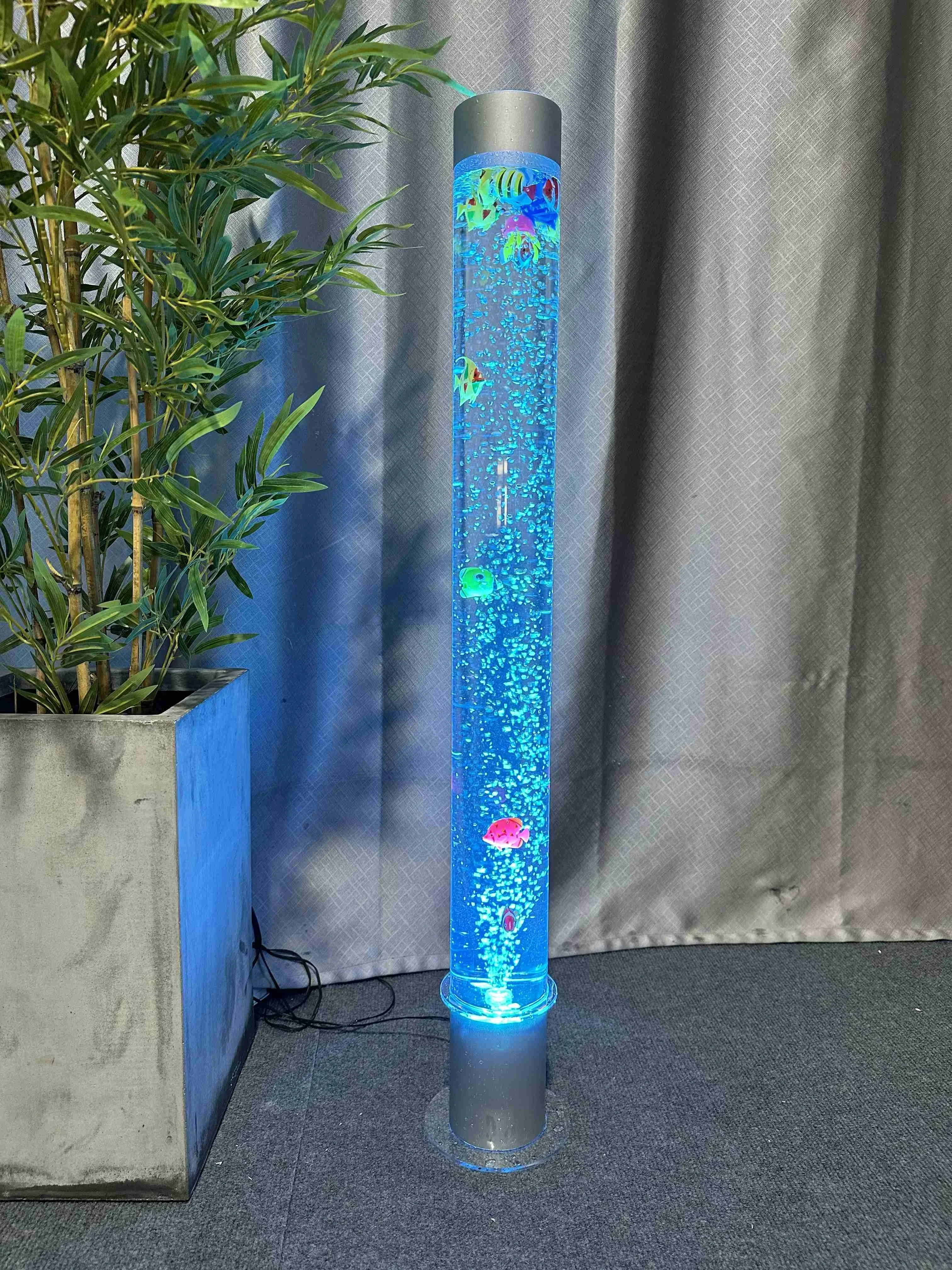 Tubo a bolle d➬qua cilindro con tubo LED da pavimento per articoli sensoriali la casa educazione