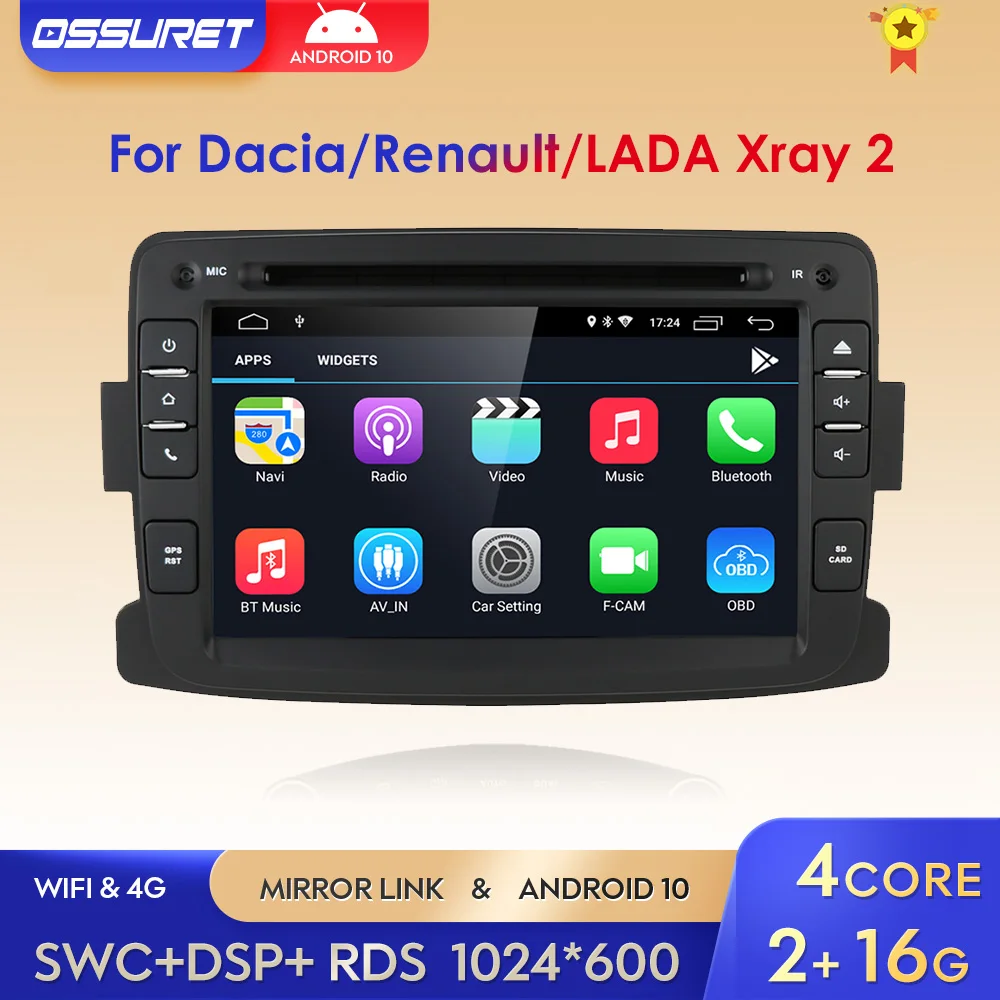 Автомобильный DVD-плеер Android 10 мультимедийный плеер для Dacia Renault Duster Lada Xray 2 радио