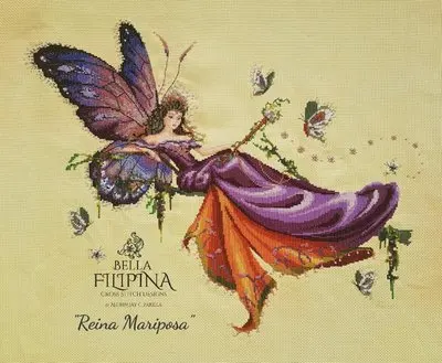 

Butterfly Fairy Colorful Line with draw fabric cross-stitch cloth with beaded metal thread cross-stitch kit cross stitch kit