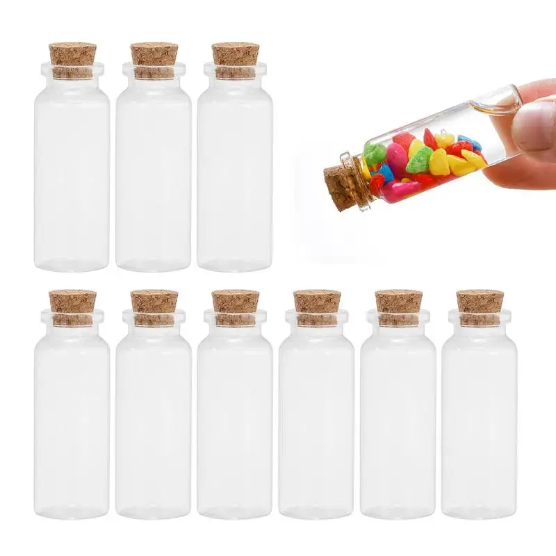 

Glass Bottles With Cork 10 Pcs Empty Glass Jars Tiny Message Bottle 5ml Clear Decorative Wish Bottles For DIY Art Crafts