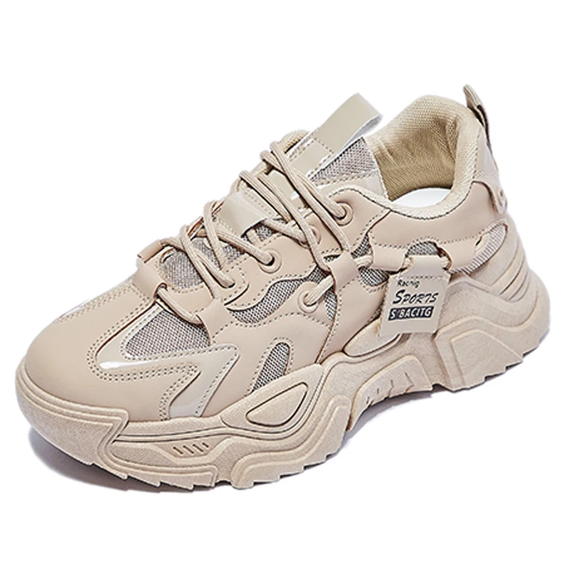

New Daddy Shoes Female 2022 Spring Student Versatile Sports Shoes Female Casual Thick Soled Elevated Breatha Casual Shoes Female