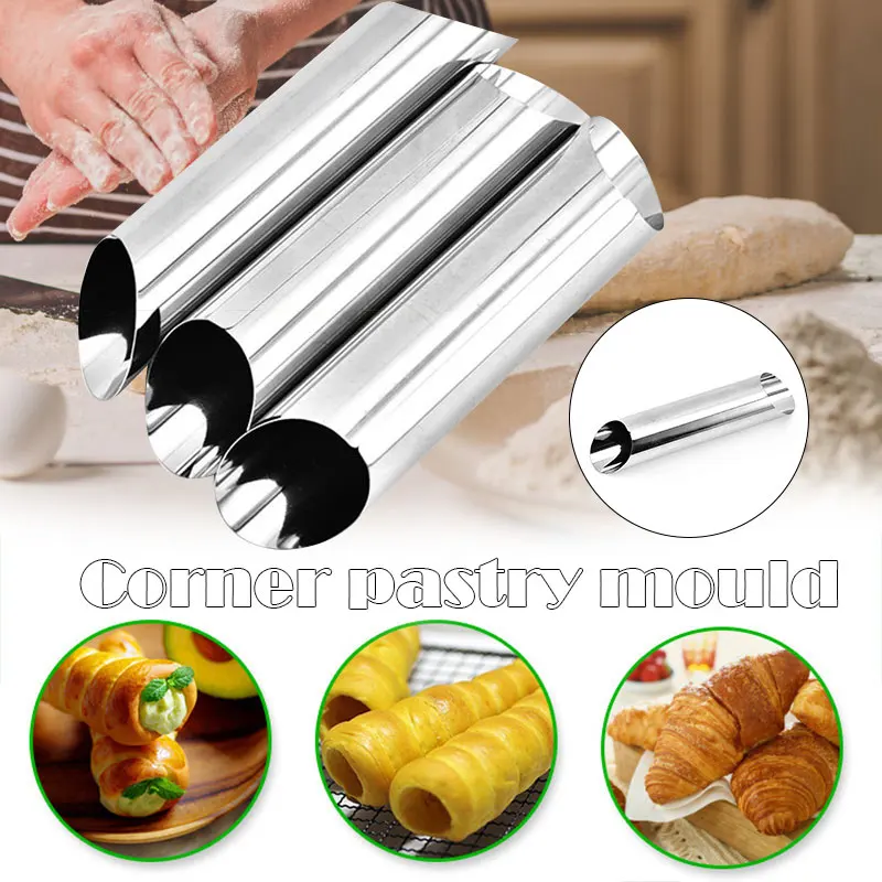 

Mold Set Kitchen Stainless Steel Baking Pastries Roll Cake Bread Mould durable s Cannoli Tubes Bread