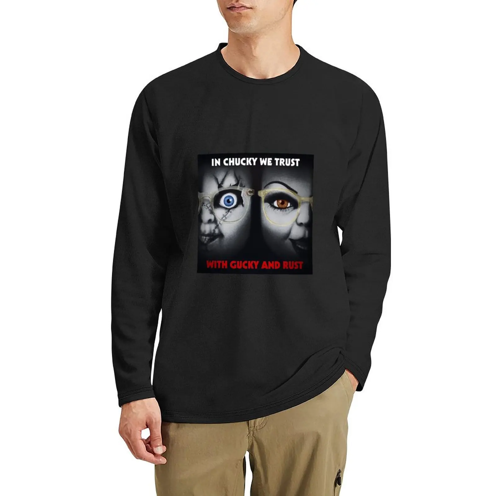 Длинная футболка In Chucky We Trust простая мужские футболки для больших и высоких людей