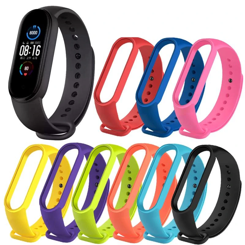 Ремешок силиконовый для Xiaomi Mi Band 6 5 4 7 сменный браслет на запястье band 3 | Наручные