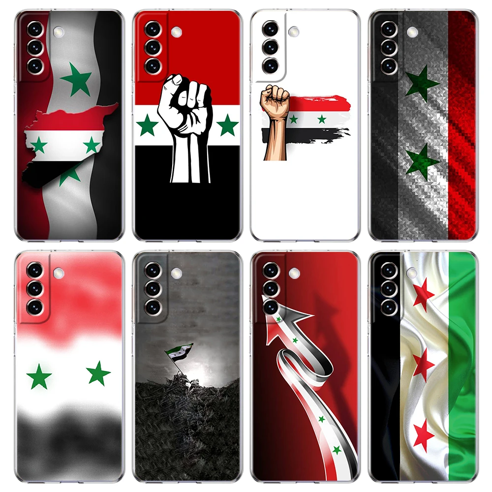

Прозрачный чехол с сирийским флагом для Samsung Galaxy S22 S20 FE Note 20 10 S21 Ultra S10 S10E M21 M31 M32 Lite Plus