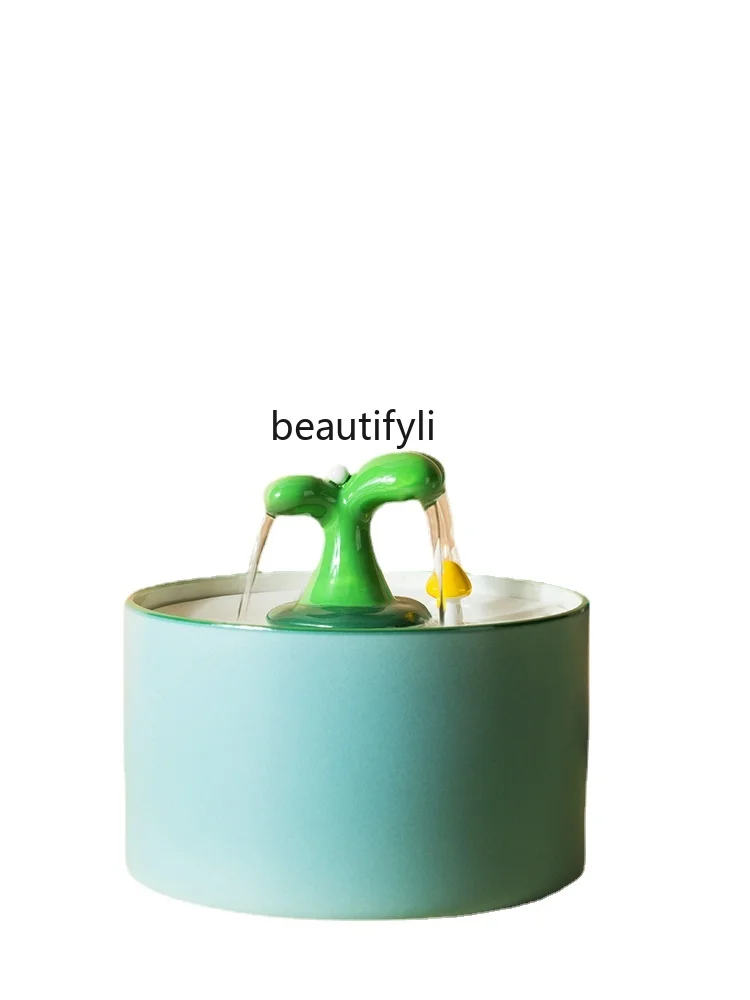 

Керамический фонтан для воды zqCat, автоматический поплавок с фильтром для домашних животных, оборудование для питьевой воды