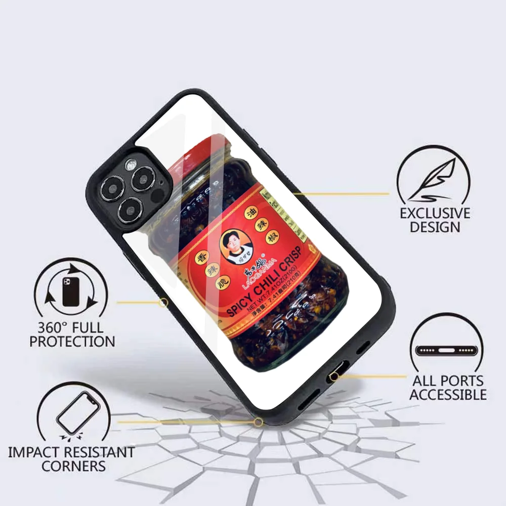 Чехол для телефона с соусом чили L-Lao Gan M-Ma IPhone 15 14 13 Pro Max 11 12 Mini Alex чехол