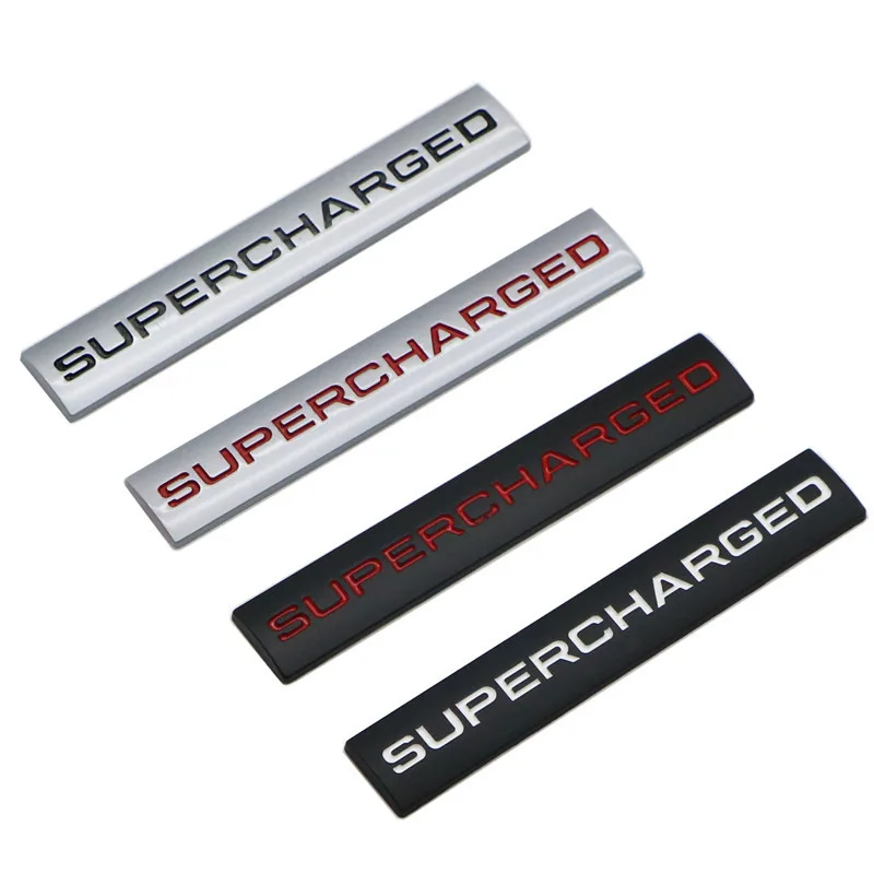 

3D Car Sticker Supercharged Letter Emblem Auto Badge Decal for Land Rover Range Rover Audi A4 A5 A6 A7 A8 Q2 Q3 Q5 Q7 Q8 Styling