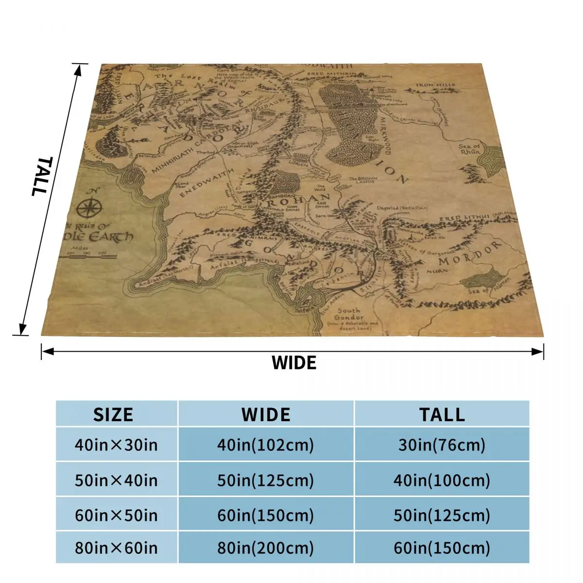 Ультрамягкое Флисовое одеяло карты лордов 2024