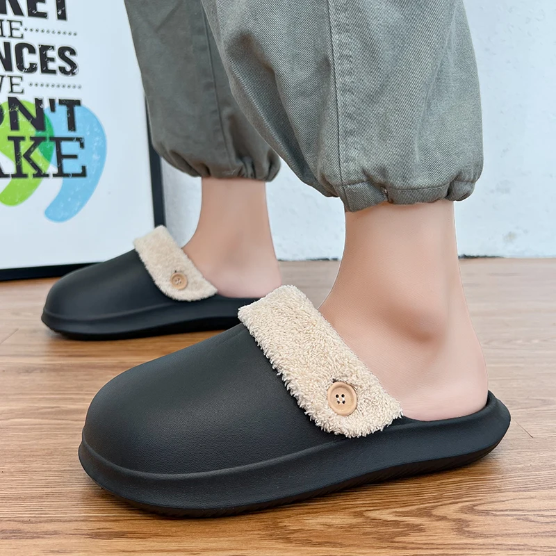 Новые хлопковые тапочки домашняя обувь удобные мужские на толстой подошве