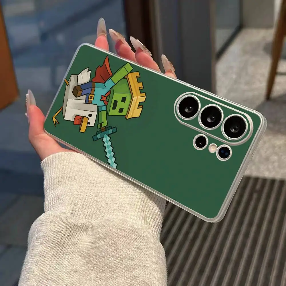 Фото Чехол для телефона Game M-Minecrafts, прозрачный силиконовый мягкий чехол для Samsung S25, S24, S21, S22, S23, S30, Ultra, S20, Plus, Fe №5