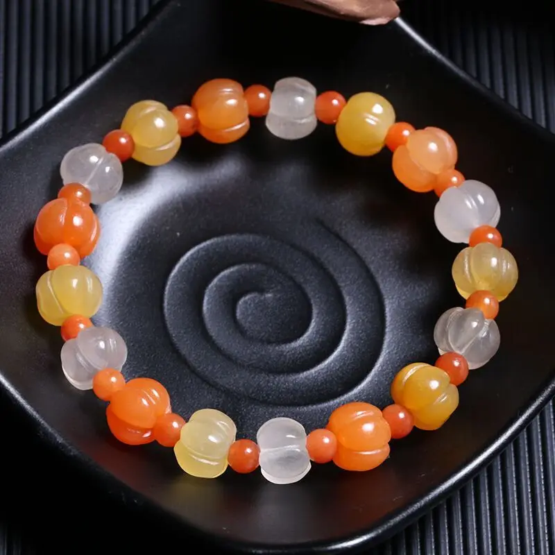 

Natural Colorful Jade Bracelets Women Healing Jewelry Real Chinese Golden Silk Jades Beads Elastic Beaded Bangle Amulet Bracelet